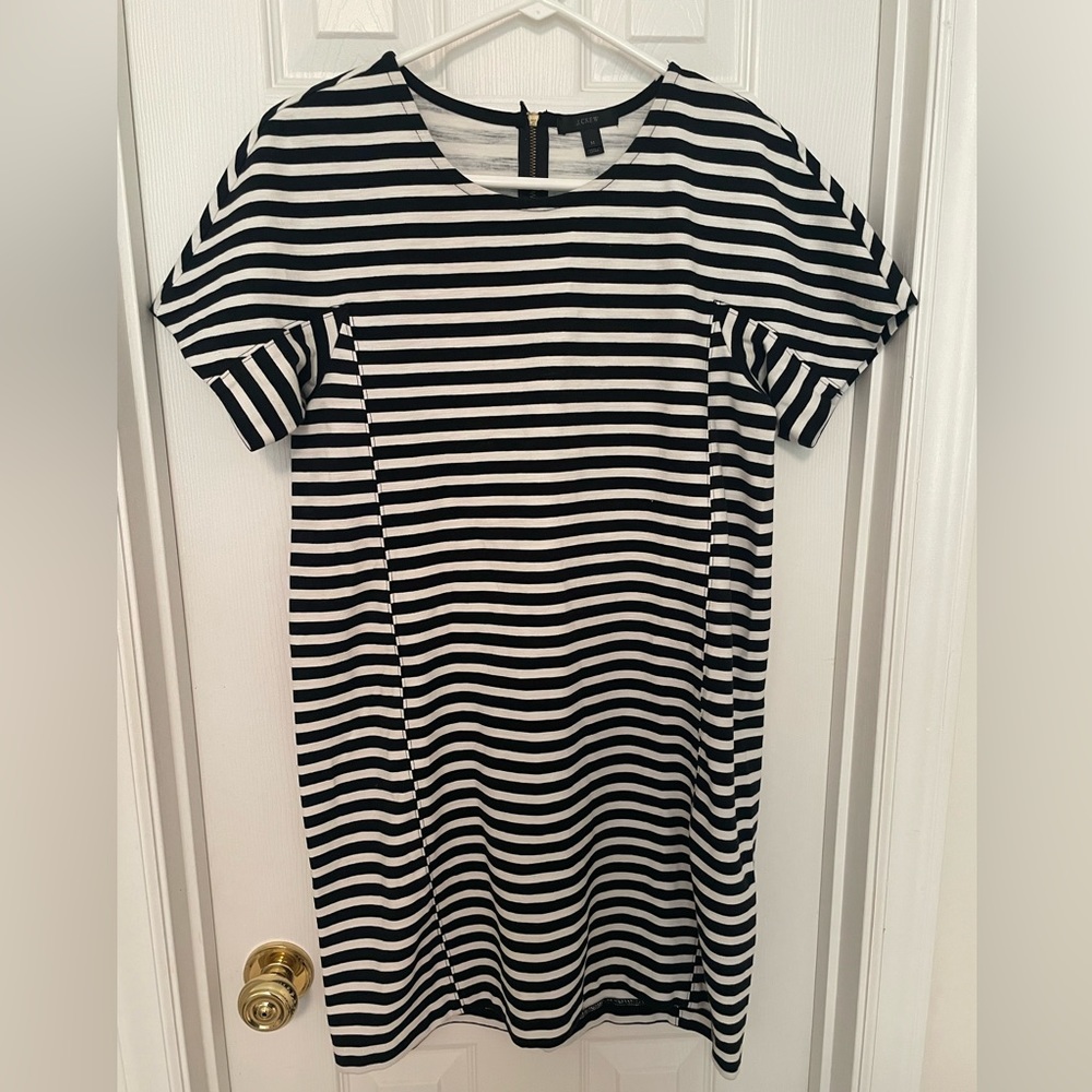 J. crew black and white striped dress